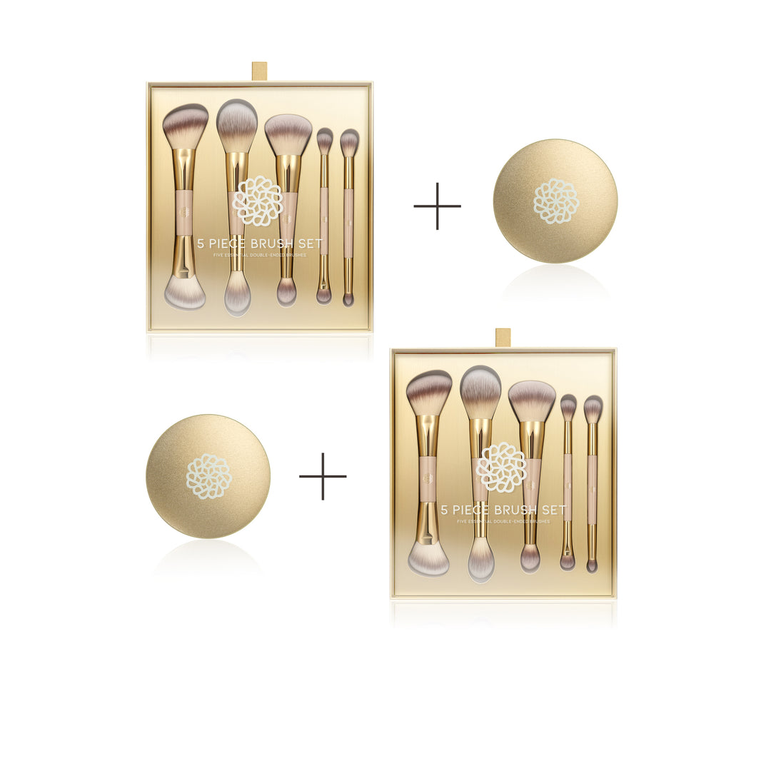 2x 5 Piece Double Ended Brush Set with 2x Free Soap